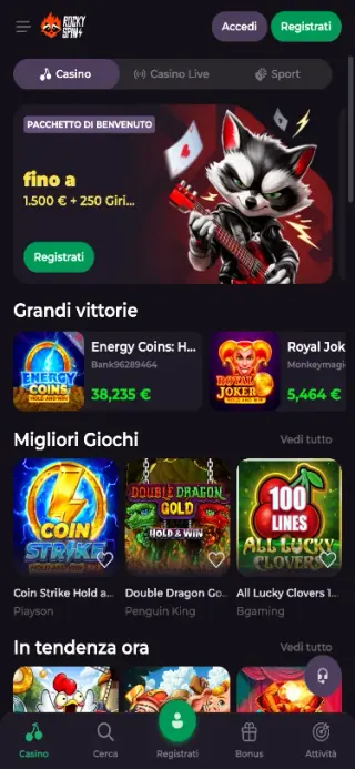 RockySpin Casino vista mobile
